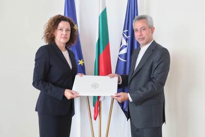 The Deputy Minister of Foreign Affairs Irena Dimitrova accepted copies of the letters of accreditation of the new Ambassador of Iran to Bulgaria 