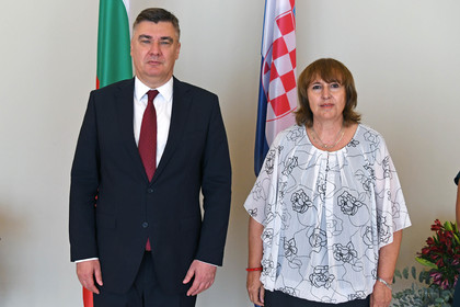 Iva Kruleva, Ambassador Extraordinary and Plenipotentiary of the Republic of Bulgaria to the Republic of Croatia presented her credentials to Croatian President Zoran Milanovic