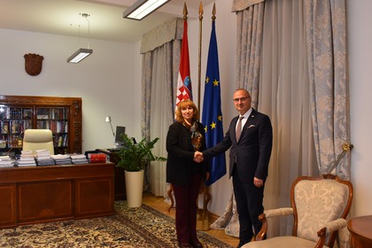 Посланик Ива Крулева проведе първа протоколна среща с министъра на външните и европейски въпроси на Хърватия Гордан Гърлич Радман