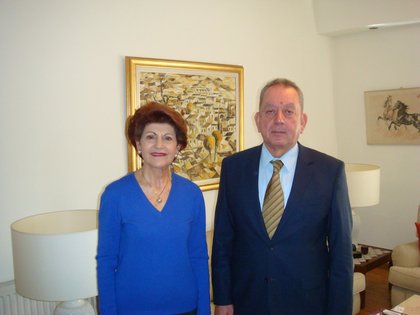 Среща на посланик Христо Георгиев с Андрула Василиу, съпредседател на двуобщностния комитет по културата в Кипър 