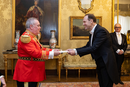 The Ambassador Extraordinary and Plenipotentiary of the Republic of Bulgaria to the Sovereign Order of Malta, Kostadin Kodzhabashev, presented his credentials to the Prince and Grand Master, Fra John Dunlap on 5 December 2023