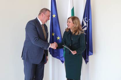 Deputy Minister Elena Shekerletova accepted copies of the credentials of the newly appointed Ambassador of the Czech Republic to Bulgaria