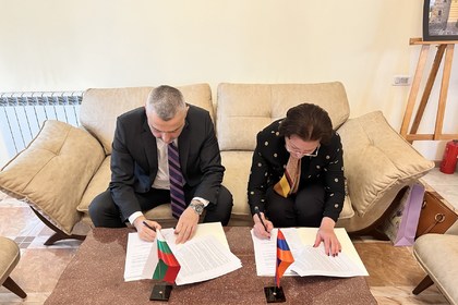 H.E Ambassador Mr. Kalin Anastasov signed two Agreements for the provision of grant-in-aid, one of them is: "Renovation of the school gym No 131"