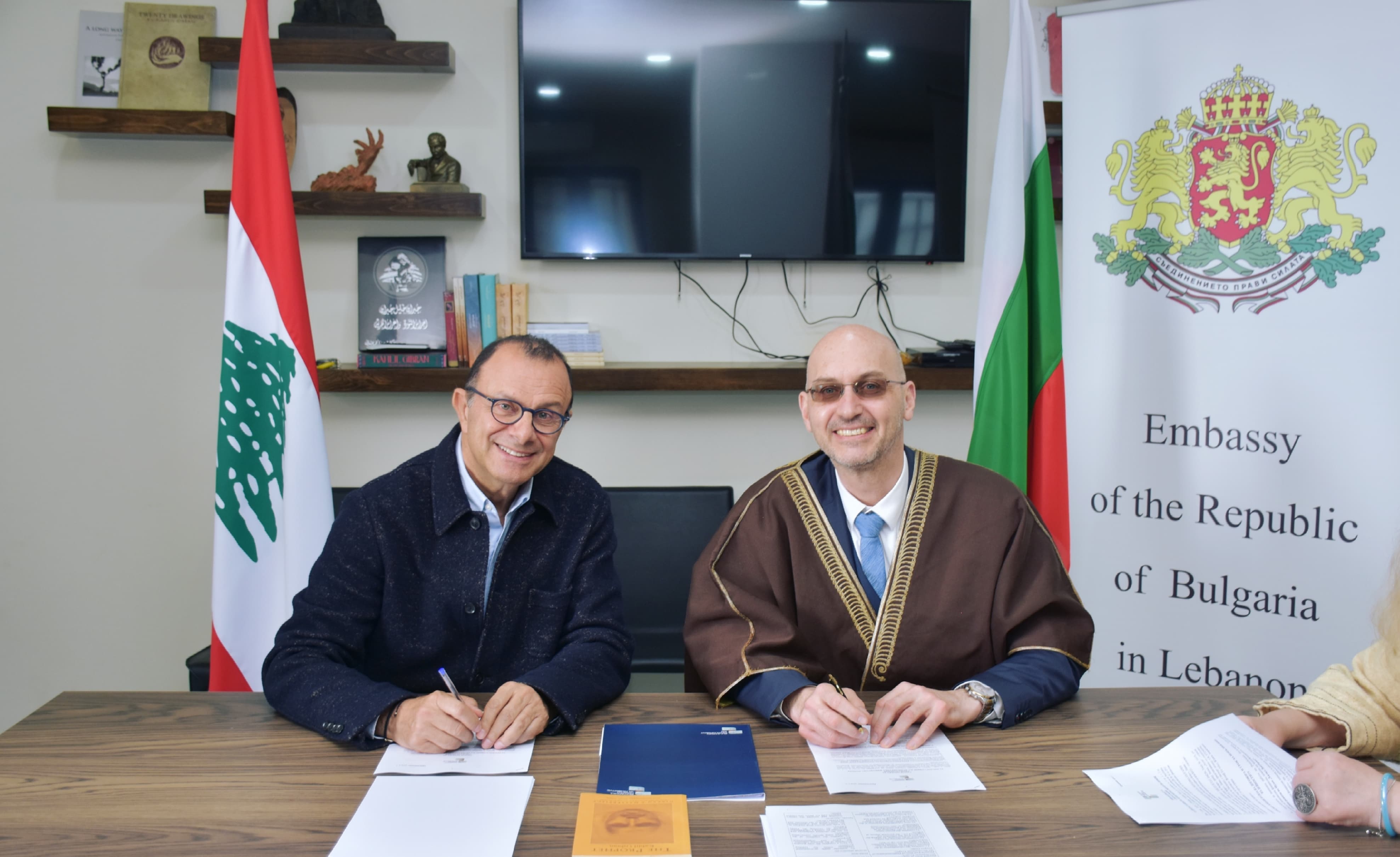 Signing of an agreement between the Embassy of Beirut and the beneficiary Gibran National Committee for the implementation of the project "Sustainable Development of Gibran Museum"