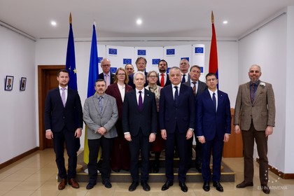 Raising of the Ukrainian flag at the EU Delegation to Armenia on the occasion of the 4th anniversary of the Russian full-scale invasion of Ukraine