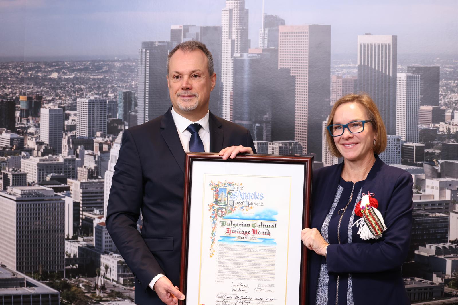 Историческо признание за България – март беше обявен за „Месец на българското културно наследство“ в Лос Анджелис
