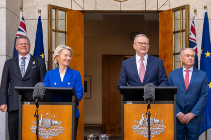 Посещение в Австралия на Председателя на Европейската комисия Урсула фон дер Лайен 