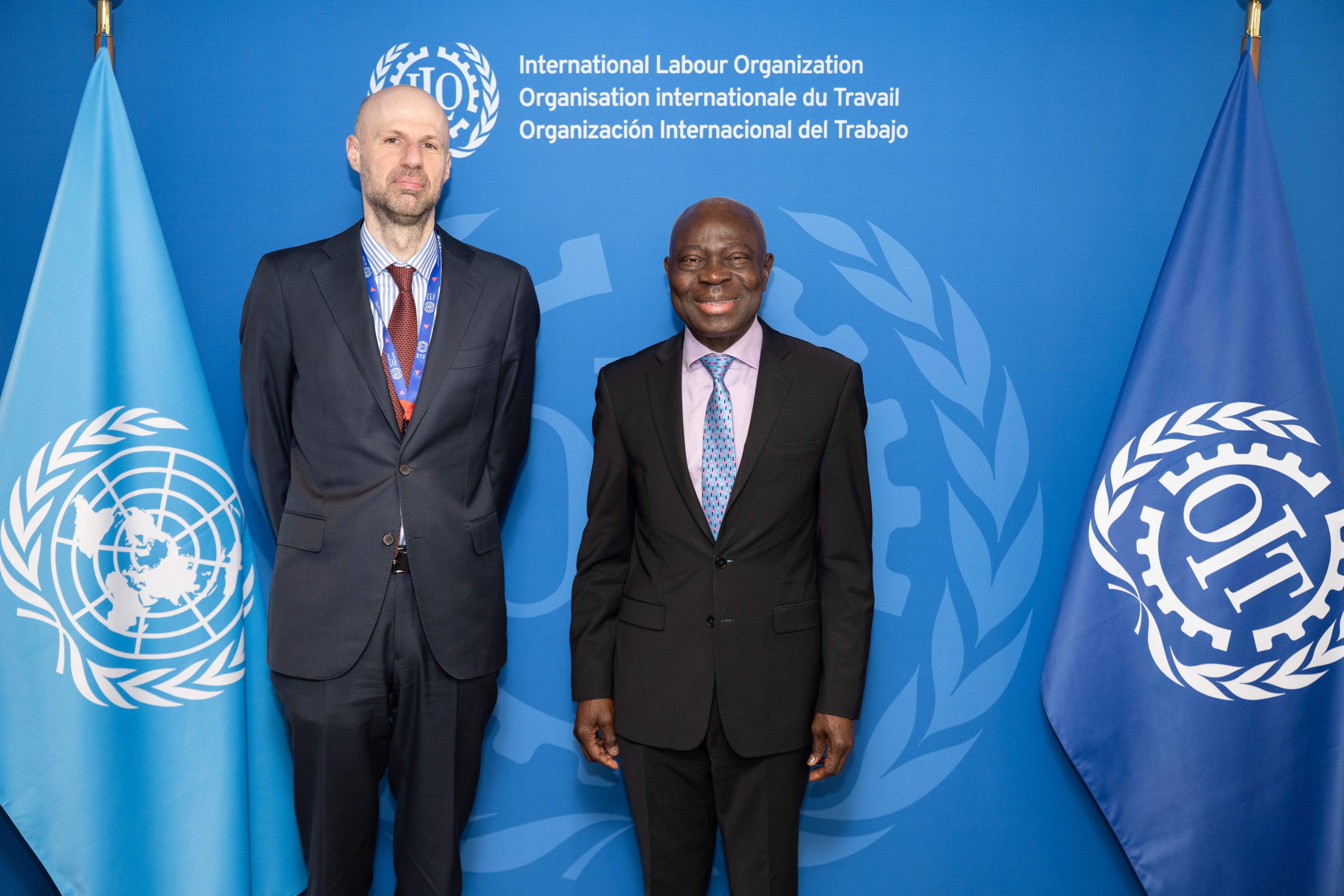 A Courtesy Meeting between Ambassador Angel Bandjov and the Director-General of the International Labour Organization