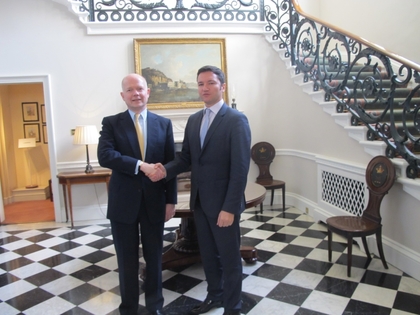 Kristian Vigenin held talks with the UK Foreign Secretary William Hague 