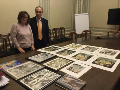 Посол Бойко Коцев подарил Третьяковской галерее графики известного болгарского художника Стоимена Стоилова