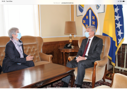 Проведена прощална среща на посланик Августина Цветкова с бошняшкия член на Председателството на БиХ Шефик Джаферович