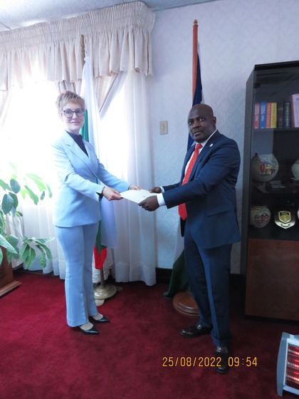 Mrs Maria P. Tzotzorkova, Ambassador Extraordinary and Plenipotentiary of the Republic of Bulgaria with residency in the Republic of South Africa, presented her Letters of Credence to the King of Lesotho His Majesty Letsie III
