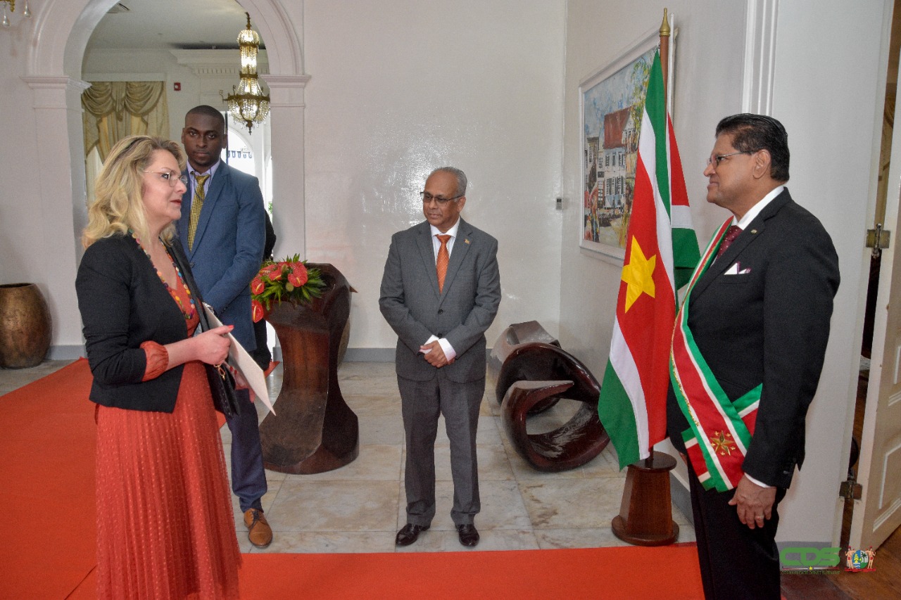 Посланик Божидара Сърчаджиева връчи копия на акредитивните си писма на среща с Министъра на външните работи на Суринам Посланик Алберт Рамдин 