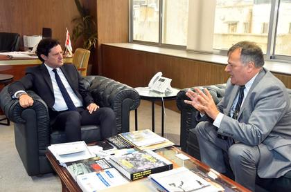 Presentation of BTA's proposal for a bilateral arrangement with the National News Agency in Lebanon to the Minister of Information, Ziad Al-Makari