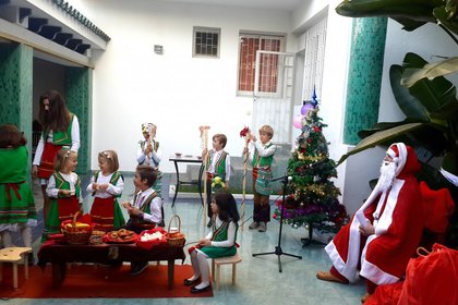 Коледно тържество  с учениците от българското училище „Родолюбие“ в Рабат, Кралство Мароко