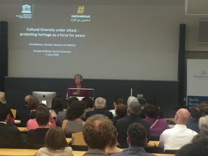 Публична лекция на генералния директор на ЮНЕСКО Ирина Бокова в Европейския институт на Университета Цюрих